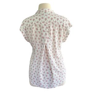 Jach’s Girlfriend New York - Printed White Button Down Top with Pockets XL (16)